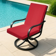 Waterproof High Back Chair Cushion Seat Pad Removable Cover Patio Garden Outdoor