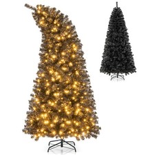 7FT Artificial Halloween Tree w/Bendable Top Section 1050 Branch Tips 340 Lights