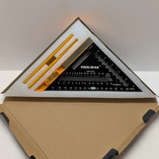 Carpenter Square TOOLMAK 7 Inch Aluminum Triangle Square, Rafter Square