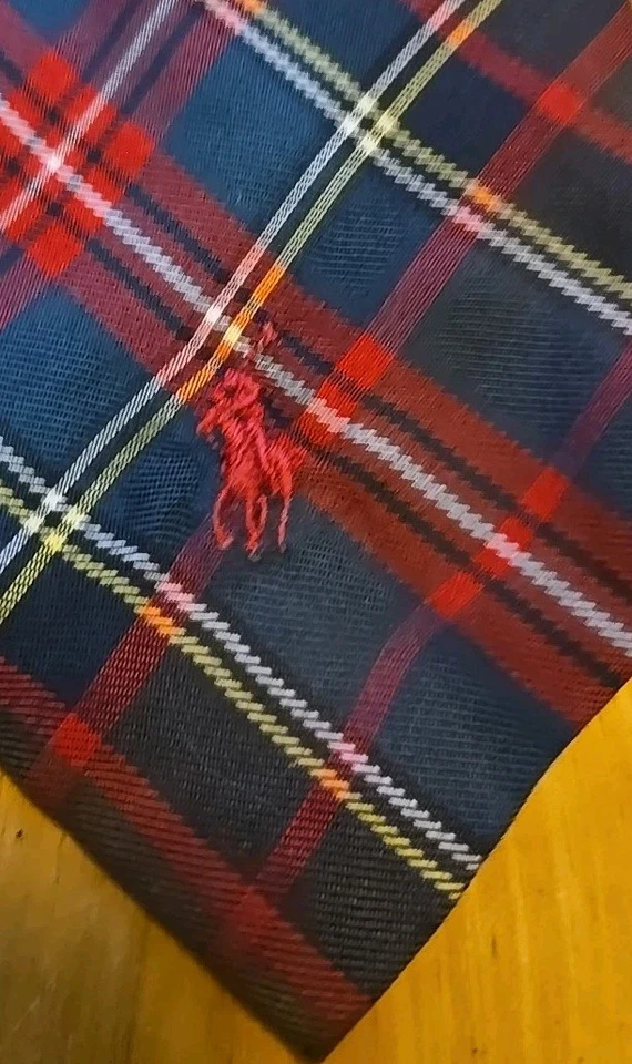 Polo Ralph Lauren 100% Cotton Neck Tie Woven Checks Plaid Logo Pony 59x3.3/4 - Image 2 of 3