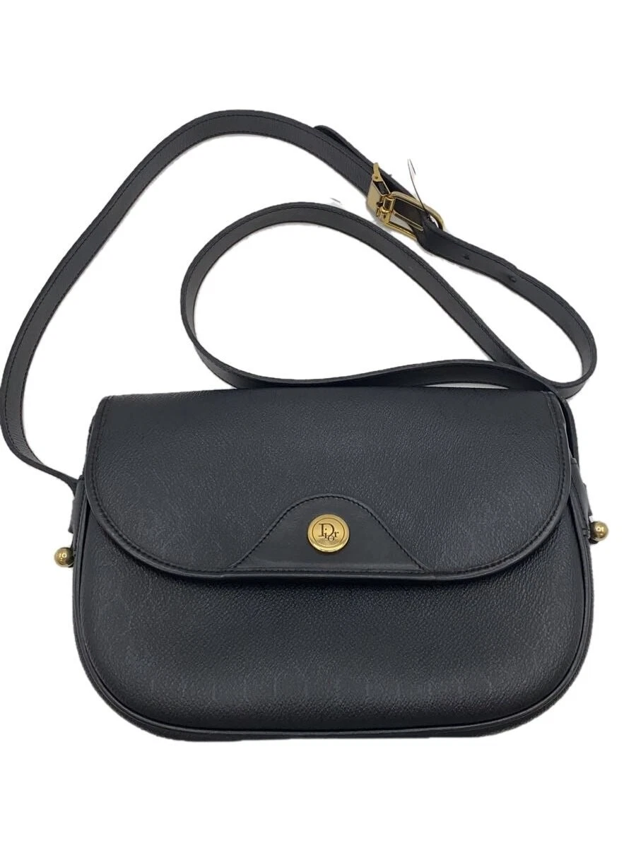 Sac à main Christian Dior cuir noir couleur unie 
