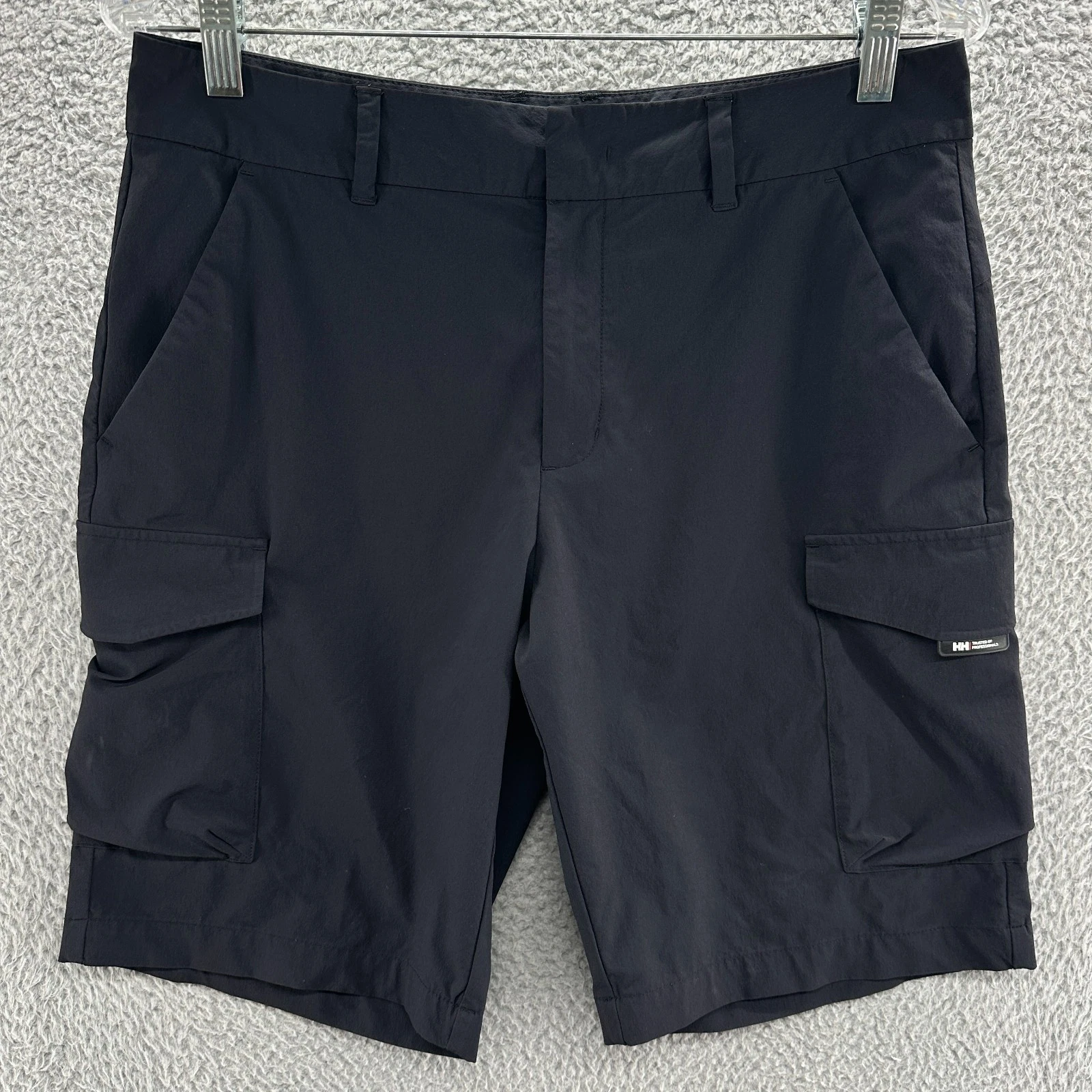Helly Hansen Shorts Mens Medium M Black Nautical Beach Quick Dry Cargo Shorts