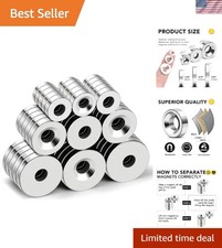 Magnetic Solutions: 45 Pack Neodymium Magnets with Holes - 0.32" to 0.59"