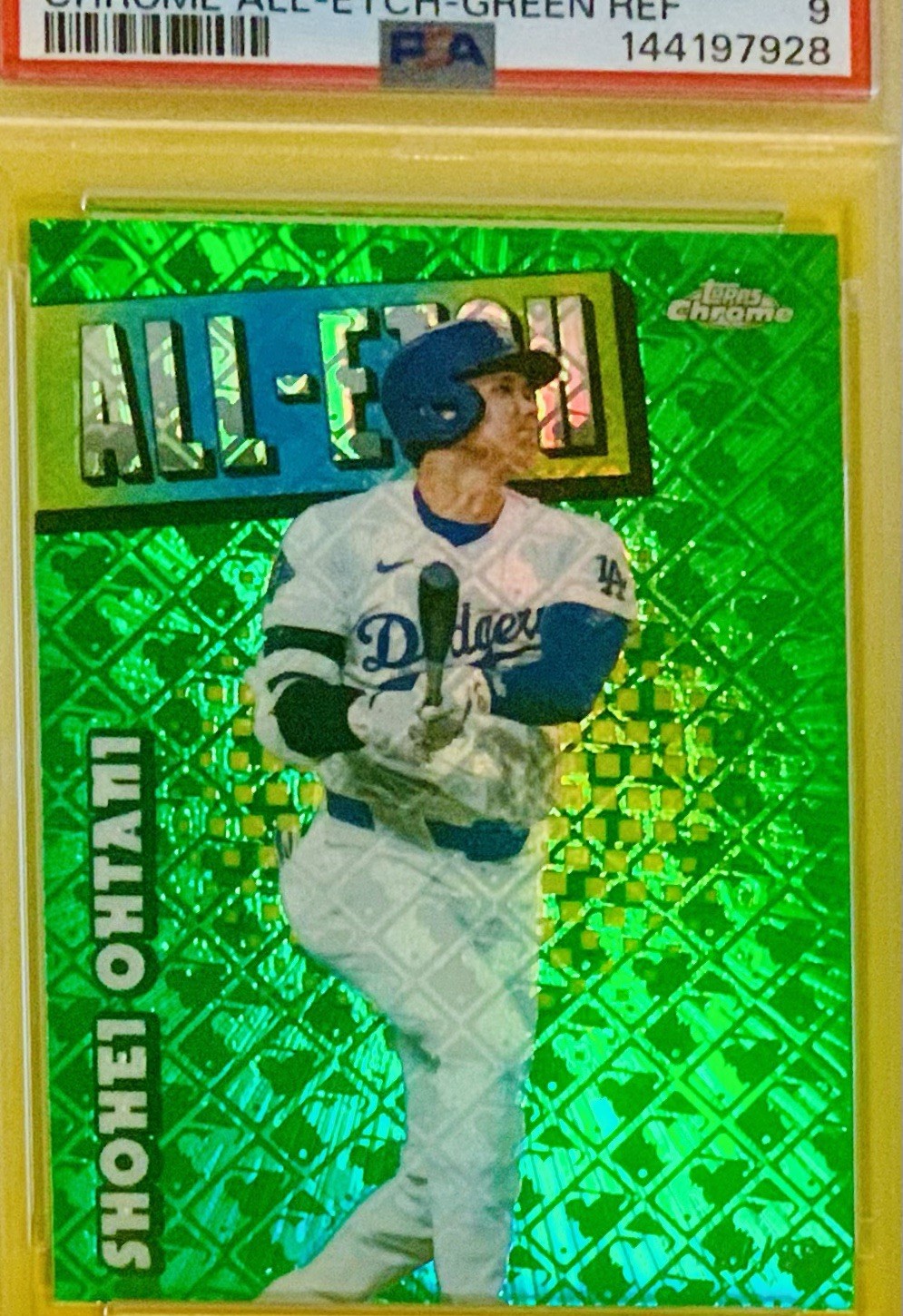 2025 Topps Chrome Green Logofractor Edition-All-Etch/99 Shoshi Ohtani CAE1/PSA 9