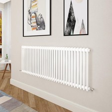 Traditional Cast Iron Style Radiator Horizontal 600x1460mm 2 Column White