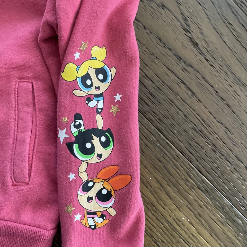 The Powerpuff Girls Super Fierce Sweatshirt Zip Up Jacket Size 8 Pink - Image 4 of 4