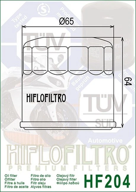 HF204 Oil Filter - Black - 10 Pack - Image 4 of 4