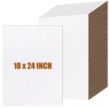 30 PCS Corrugated Cardboard Sheets 24x18 Inch White Flat Craft 0.07 Inch