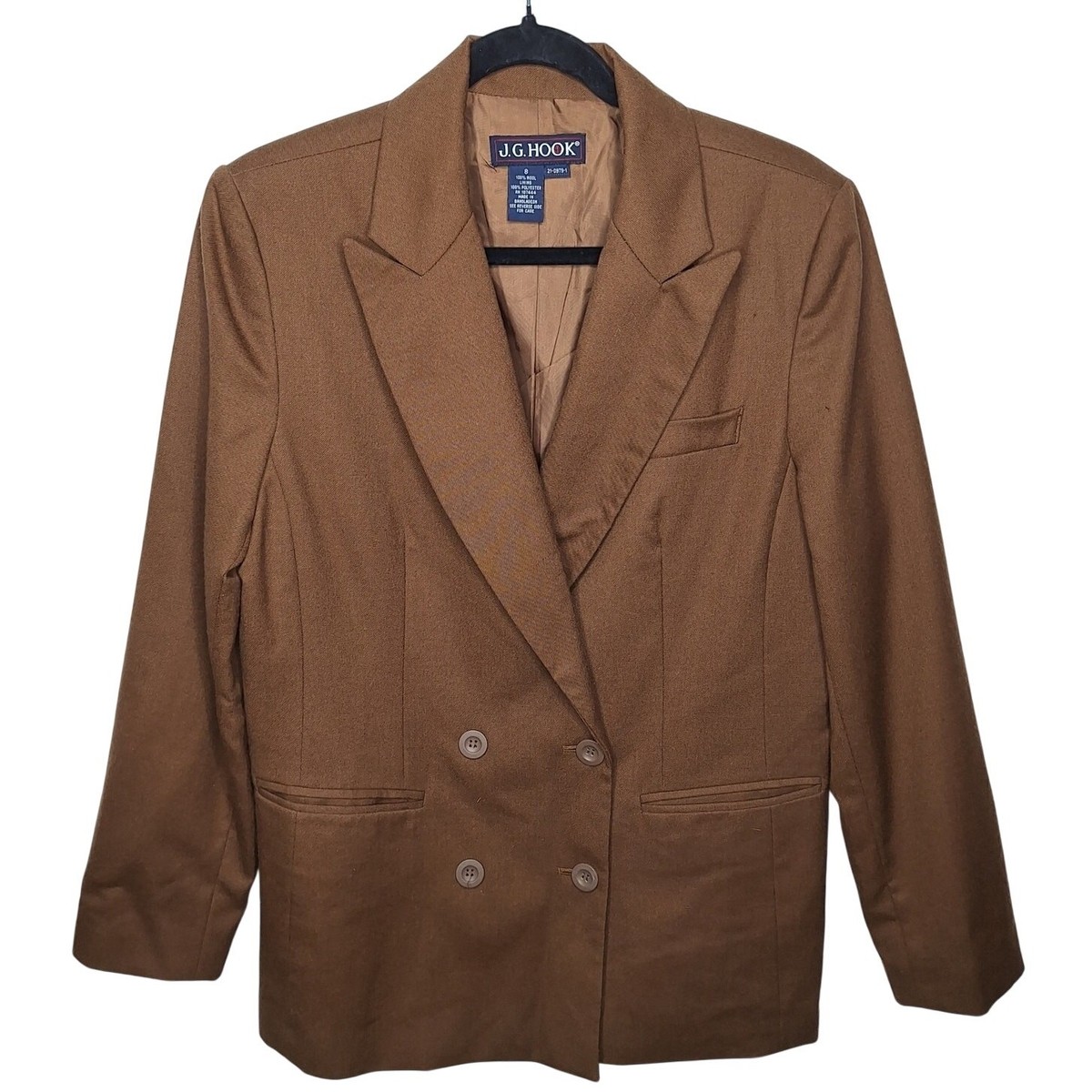Vintage 90s Double Breasted Blazer Wool Jacket 8 Academia Preppy