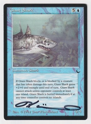 Signed Giant Shark LP The Dark Artist Tom Wanerstrand 1994 MTG Magic Vintage!