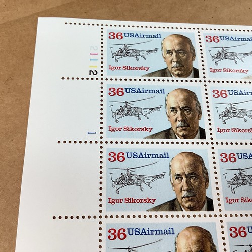 Full Sheet 1981 MNH Stamps $.36 Igor Sikorsky Air Mail Scott # C119 Original Gum - Picture 7 of 9