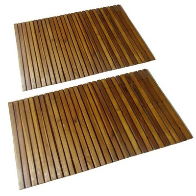 1/2/3x Akazienholz Badematte 80x50 cm Badteppich Badvorleger Fußmatte vidaXL