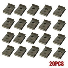 20PCS Metal U-Type Clips Car Bumper Fender Trim Panel Clips Fastener Accessories
