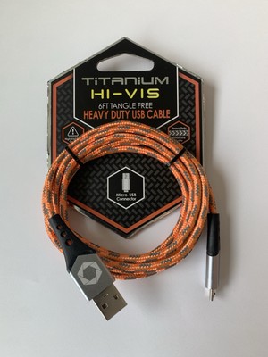 Celltronix Titanium Hi-vis 6 Ft Tangle Free Heavy Duty Micro USB Cable - New
