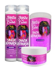 Kit Santa Defini o 3x300ml 1kg Mestre Dos Cachos / Linha Santa Defini o