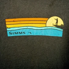 Simms Fishing Products Graphic Print T Shirt Mens M Outdoors Gorpcore Camping