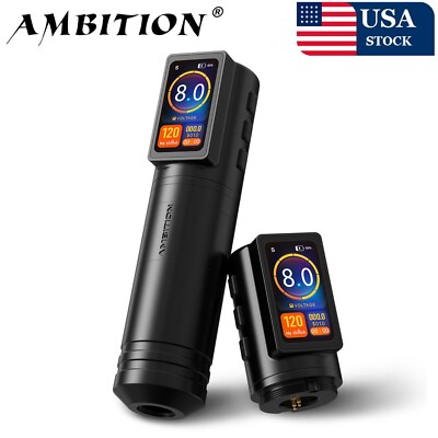 Ambition Ninja Max Stroke 4.0+3.5mm Wireless Tattoo Machine Coreless Motor USA