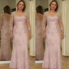 Pink Lace Long Mother Of The Bride Dress Classic For Wedding Prom Dresses