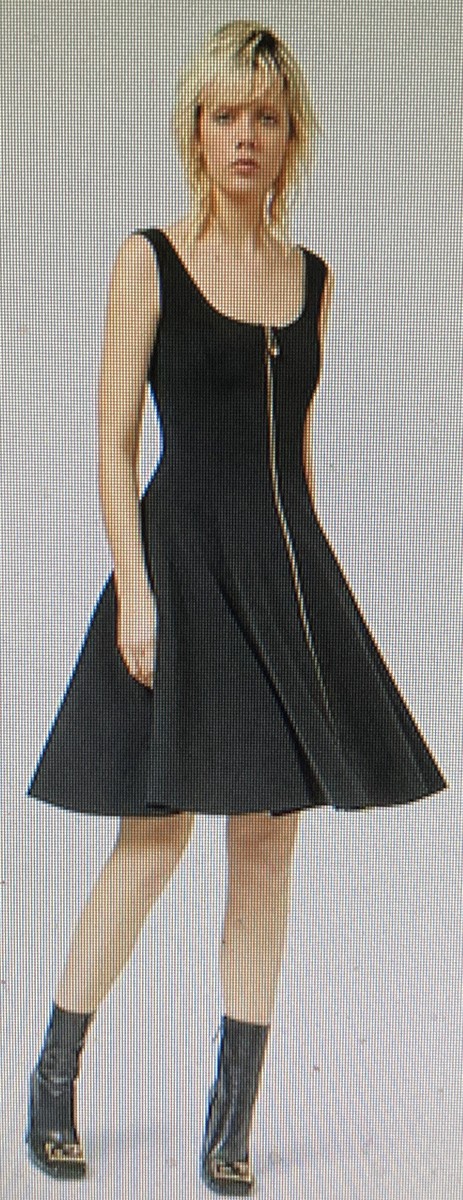 black dress front zipper Women's Sleeveless Midi LBD With Multiple Gold Zippers Black 4 / Black