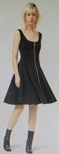 A87311 Authentic NWT Versace Black Front Zipper Dress Sleeveless Italy Sz40 US 6