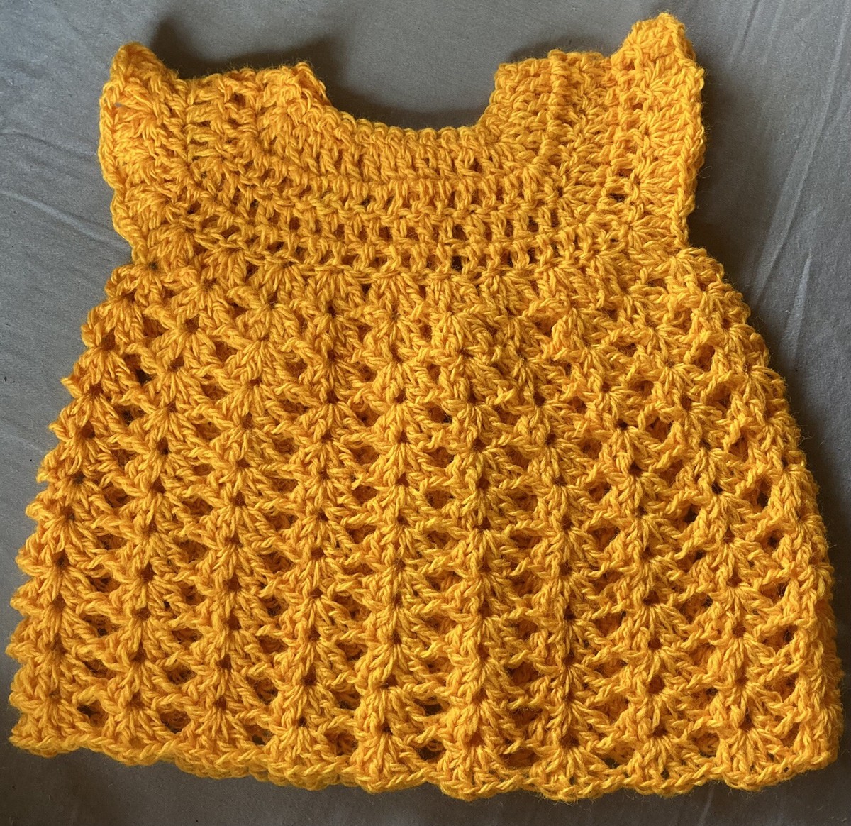 burnt orange infant dress Handmade burnt orange baby dress 0-3 months crocheted Handcrafted