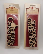 Walnut Hollow Christmas Wood Phrases Sign "Merry Christmas", "Seasons Greetings"