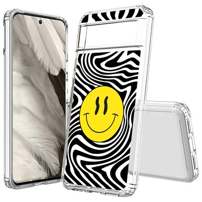 For Google Pixel  (8a,8 Pro,8,7a,7 Pro,7,6),Slim Cover,Trippy Smiley Print,USA
