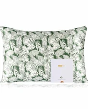ZIMASILK 100% Pure Mulberry Silk Pillowcase (King 20''x36'',Green Leaves)