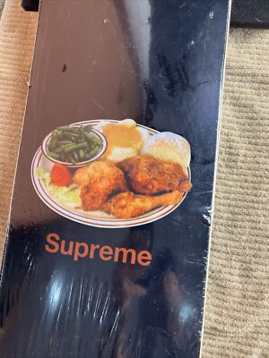 SUPREME CHICKEN DINNER SKATEBOARD DECK BLACK SS18 8.25 “ Brand New