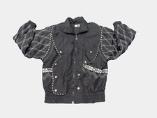 Vintage Lavon Tracksuit Jacket Windbreaker Black Retro Star Zip Women  s Size S