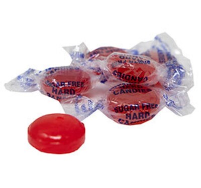 Arcor 2 lb SUGAR FREE CINNAMON DISCS Wrapped Hard Candy Disks Buttons Bulk Bag