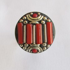 Tibetan Silver Original Red Coral Jewelry Adjustable Round Ring R38