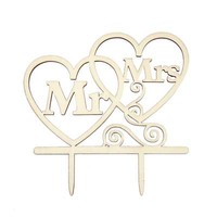 Torten Kuchen Topper Aufsatz Mr & Mrs Herzen Holz Dekoration Hochzeit Jga Deko