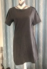 Loft Grey Sweatshirt Dress with Lace Shoulder Detail - Size XS