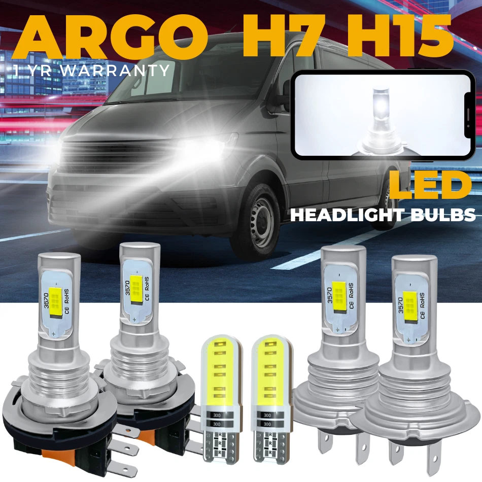 For VW Crafter Headlight Led DRL 2017-On Xenon White High Low Side Light Bulbs
