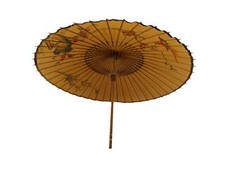 Asian Antique Hand Made Large Umbrella Wood Handle 42" Diameter