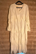 Damianou Vintage Fringe Flapper Style Dress Champagne Sparkle Size M