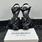 YVES SAINT LAURENT BLACK PATENT LEATHER TRIBUTE 105M PLATFORM SANDALS SZ 39 NIB — photo 5