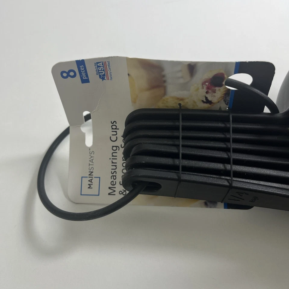 Mainstays Black Nylon Measuring Cup & Spoon Set , 8 Piece - Image 2 of 4