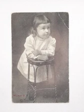 Vintage Walter II Toddler Wearing Ring Real Photo Postcard Unposted