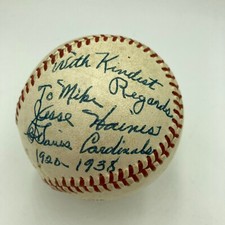 Beautiful Jesse Haines Single Signed National League Baseball JSA COA