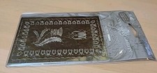 Anna Griffin Plaid Thistle Tulip Brass Stencil Card Embossing 5817S NEW