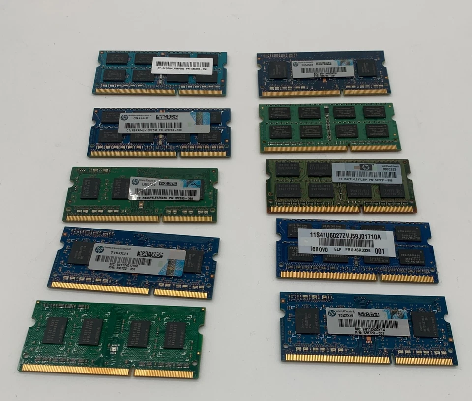 LOTTO  20 BANCHI  RAM DDR3 SO-DIMM  2gb  PC3 10600s per Notebook Portatile - Immagine 2 di 3