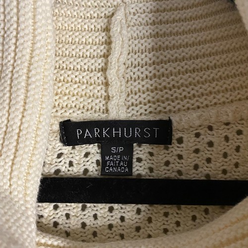 Parkhurst Women's Beige 100% Cotton Pattern Knitted Cowl Neck Sweater Sz S - Picture 5 of 8