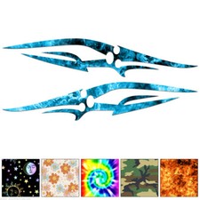 Pair Tribal Flame Stripes - Decal Sticker - Multiple Patterns  Sizes - ebn7476
