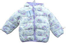 Disney Frozen Puffer Jacket Coat Girls 3T Winter Hoodie Reversible NWT H3-1