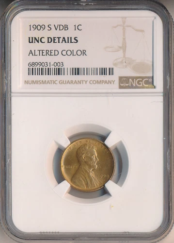 1909-S VDB LINCOLN WHEAT CENT **NGC CERTIFIED UNC DETAILS** FREE SHIPPING!!