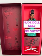 FASHION ROYALTY POPPY PARKER 7 SINS TURNING GREEN NUDE 12" DOLL BOX STAND COA