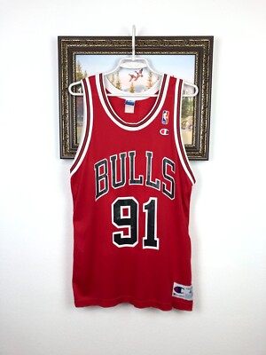 Vintage 90's Champion Dennis Rodman Chicago Bulls Jersey NBA Shirt