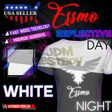 White Reflective Heat Transfer Vinyl HTV T-Shirt 20" Wide Iron Heat Press RT03